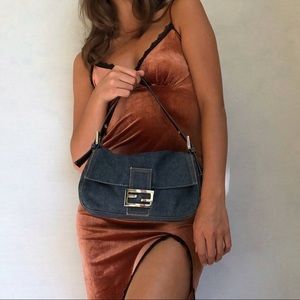 Vintage Fendi denim baguette